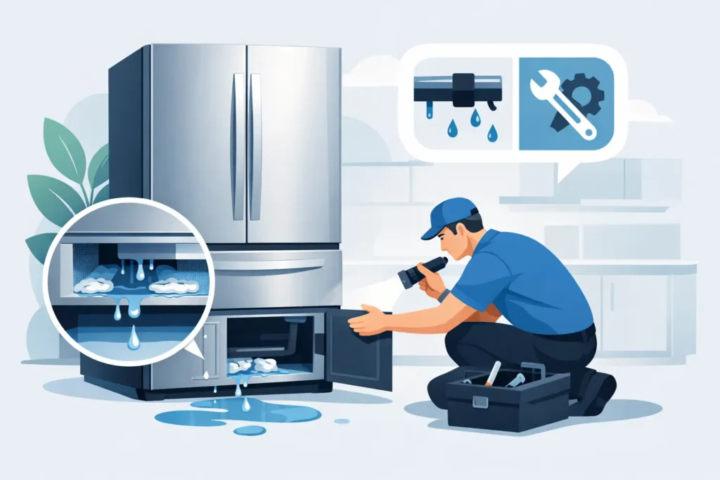 Fuga de agua en nevera LG: causas y solución