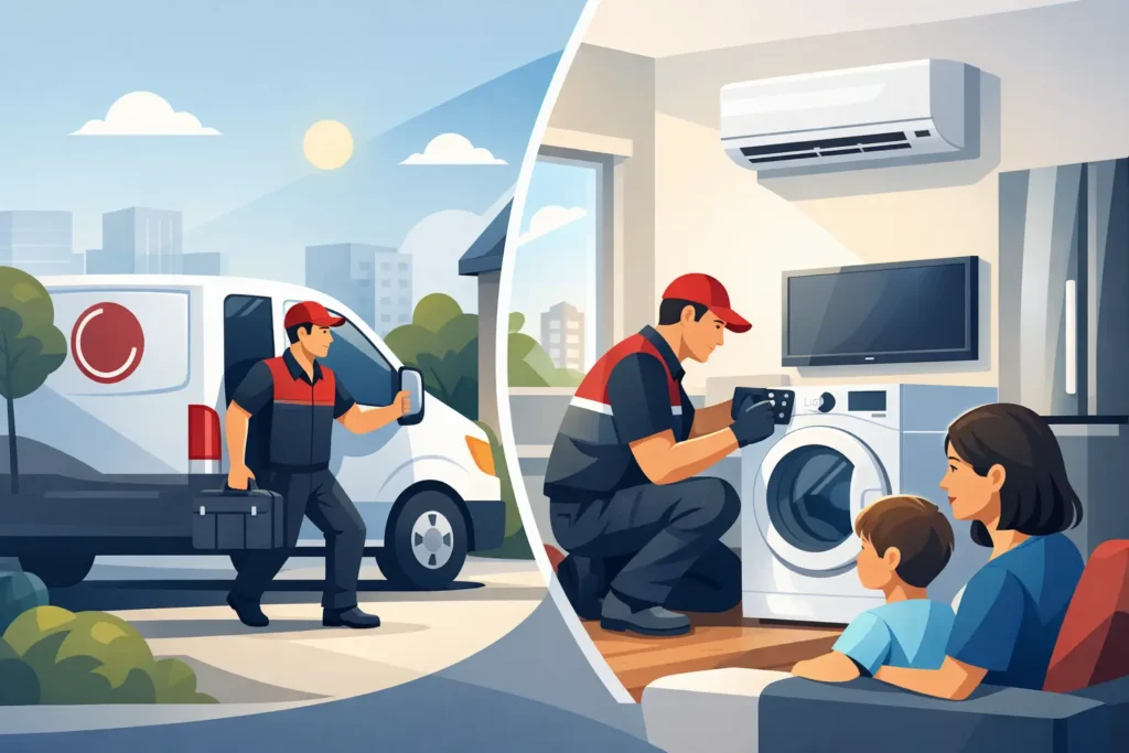 Visita técnica LG el mismo día en casa